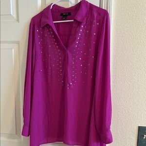 Purple Women's Top with Studded Design